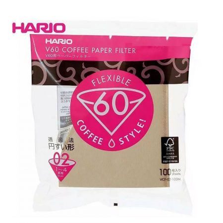 Giấy lọc cà phê nâu Hario V60 (không tẩy trắng)