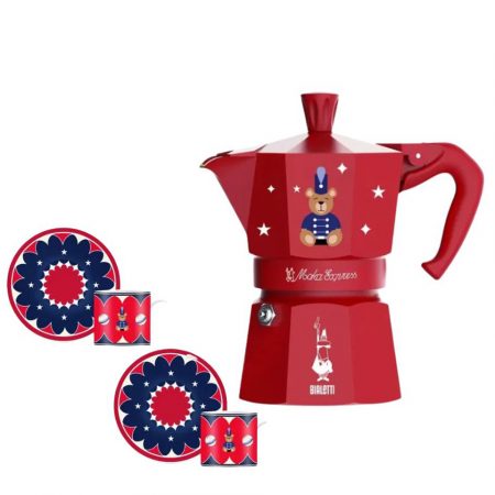 Set ấm Moka Bialetti Express Orsetto Teddy Bear Red (1)