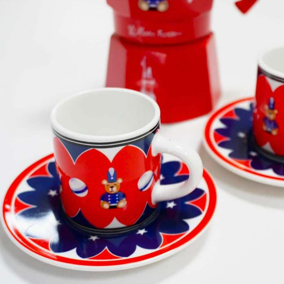 Set ấm Moka Bialetti Express Orsetto Teddy Bear Red (3)